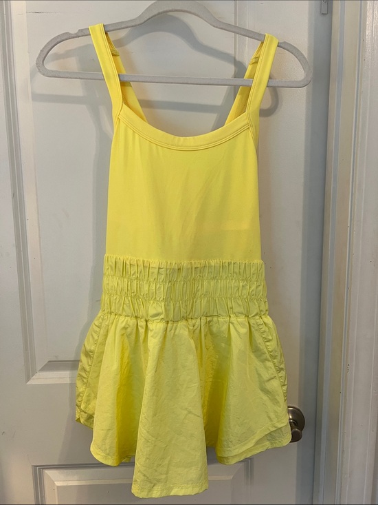 FP Movement by Free People Pants - FP Movement by Free People Bright Yellow Smocked Waist One-Piece Romper